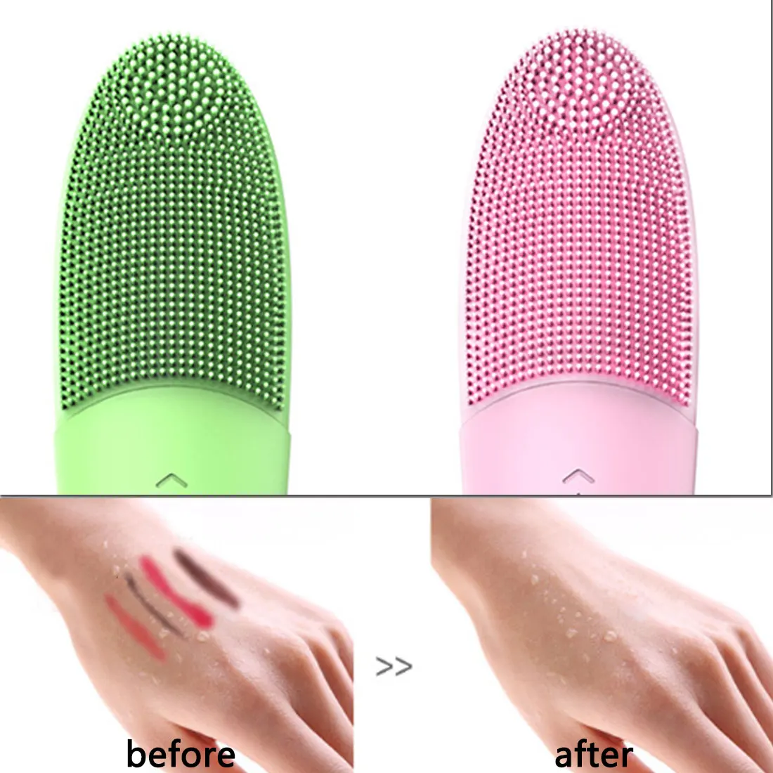 Силиконовая щетка для чистки лица ультразвуковая вибрационная электрическая