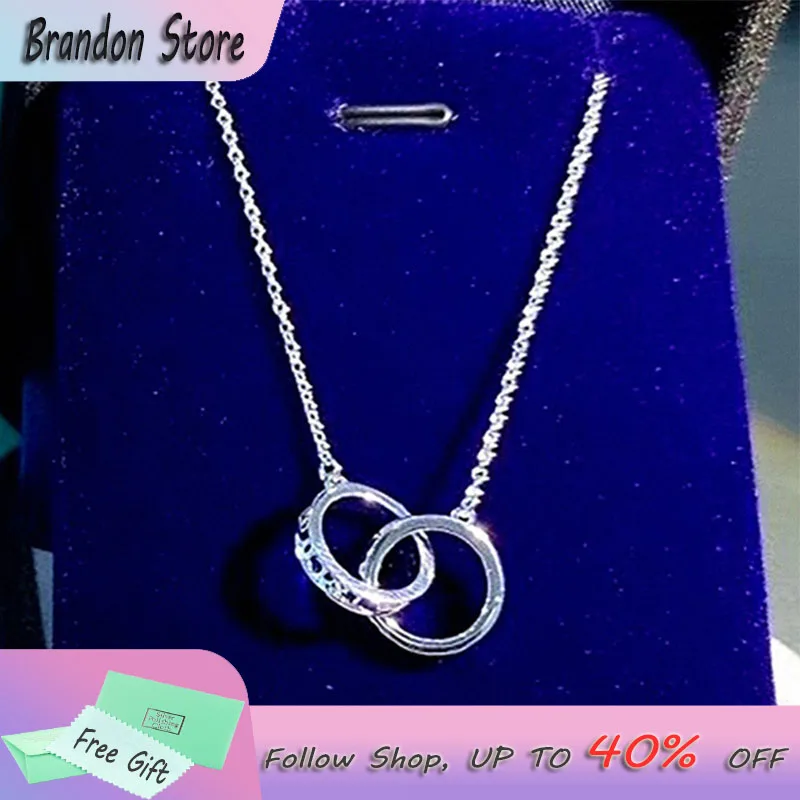 

Explosive S925 Sterling Silver High Quality Fashion Tif Interlocking Necklace Ladies Classic Atmosphere Luxury Exquisite Jewelry