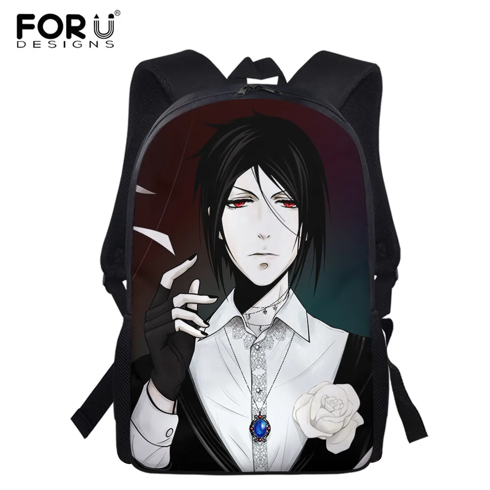

FORUDESIGNS Black Butler School Backpack Men Women Big Capacity Ladies Bag Trendy Shoulder Bag Backpacks Cosplay Youth Girls