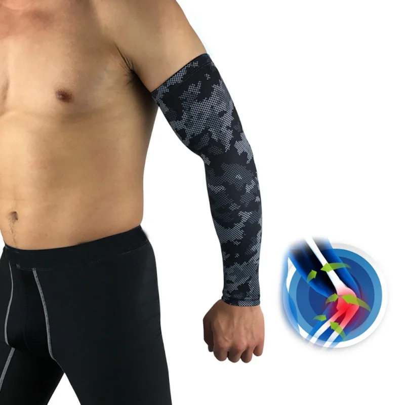

Camouflage Black Sports Armband Breathable Sunscreen Cuff Single Comfortable Perspiration Outdoor Riding Running Elbow Support