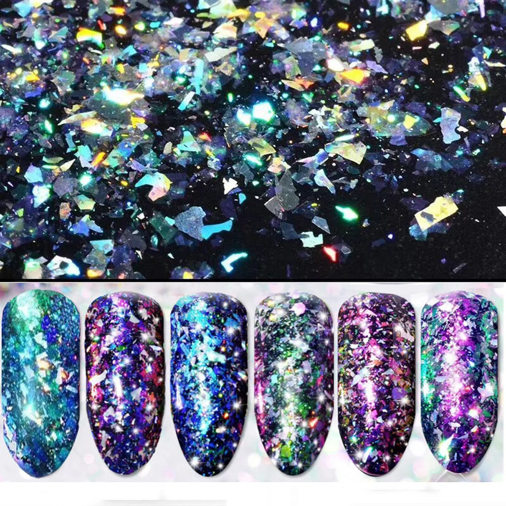 Galary Flake гель лак с блеском для ногтей алюминиевый хлопья гвоздь лак Galary Holo порошки лак для ногтей с блестками DIY маникюрная основа масло