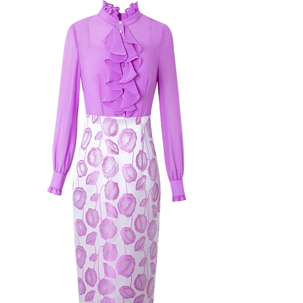 Женское винтажное платье рубашка с оборками модельное привлекательное весеннее