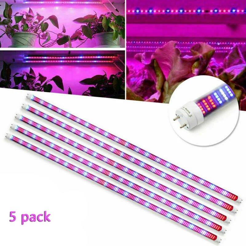 5pcs 30/45/60W Full Spectrum LED Grow Light 0.6m 0.9m 1.2m T8 Tube Plant Phyto Lamps Bar Indoor Veg Seed Hydroponic Growing Lamp