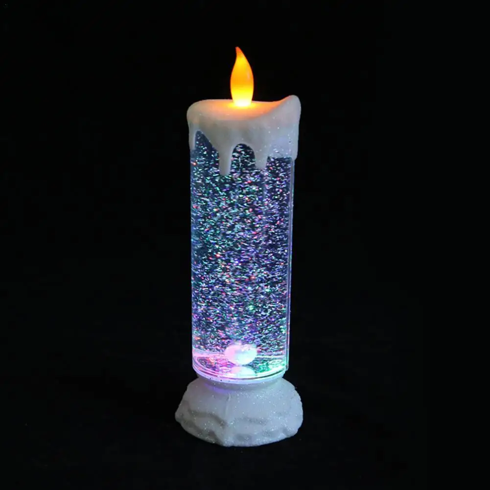 

LED water candle color changing electronic rechargeable waterproof color LED with glitter candle usb charging home decoration