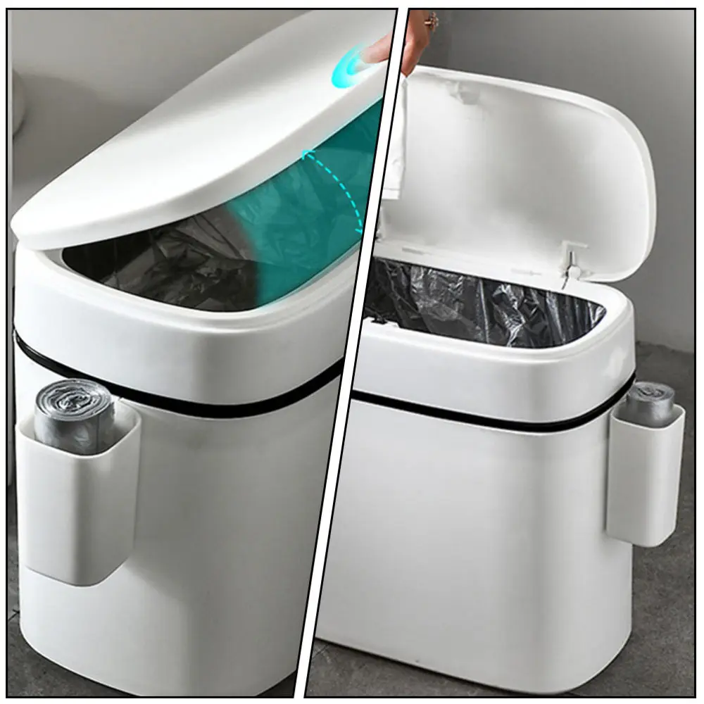 

1pc Trash Can Durable Home Garbage Box Simple Kitchen Waste Basket (White)