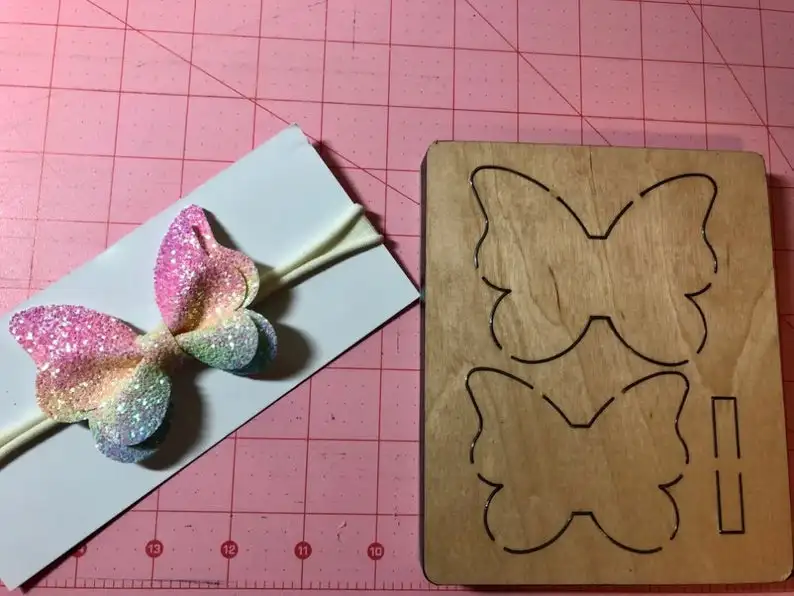 Бабочка волос лук Новые DIY деревянные формы высечки аксессуары для кожаной