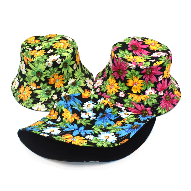

Summer New Style Foldable Printing Bucket Hat Hip Hop wide Brim Beach Dome Sunscreen Fisherman Hat M110