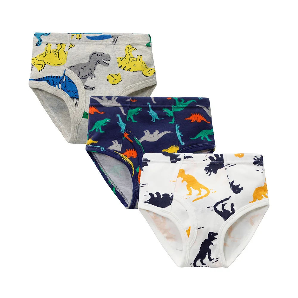 3 PACK-C Детская одежда для мальчиков из хлопка с принтом динозавр, нижнее белье трусы для детей ясельного возраста, мальчиков из хлопка с мультяшным принтом трусы-боксеры Спортивная одежда(От 2 до 10 лет - Цвет: 3 PACK-C