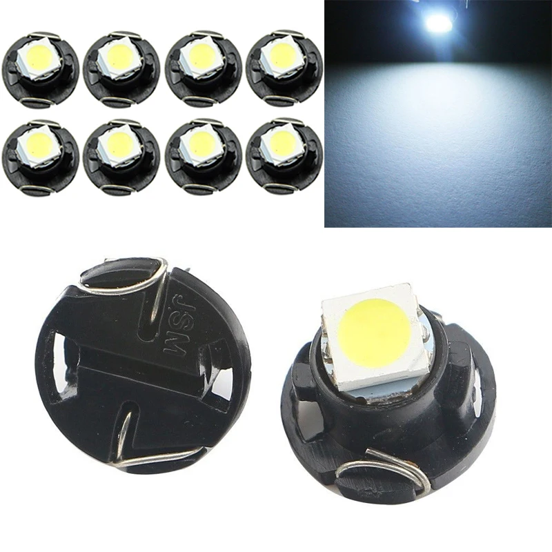 

10PCS 12V T4.7 5050 SMD Car LED Dashboard Gauge Dash Side Light Lamp Bulb White