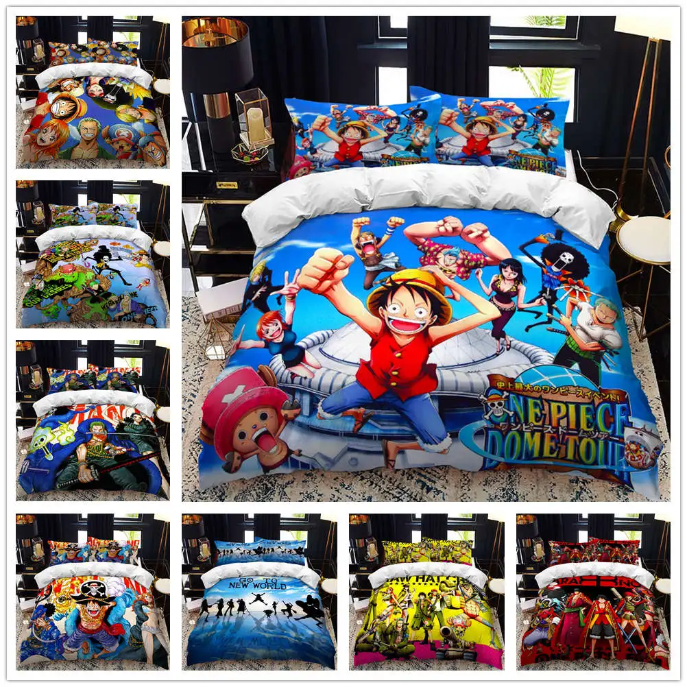 

Слитный Комплект постельного белья с мультипликационным анимационным 3d принтом, пододеяльник, двуспальный комплект постельного белья раз...