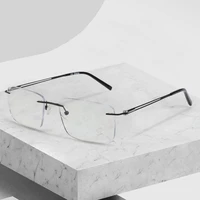zenottic pure titanium rimless glasses frame men ultralight square optical clear lens eyewear myopia prescription eyeglasses