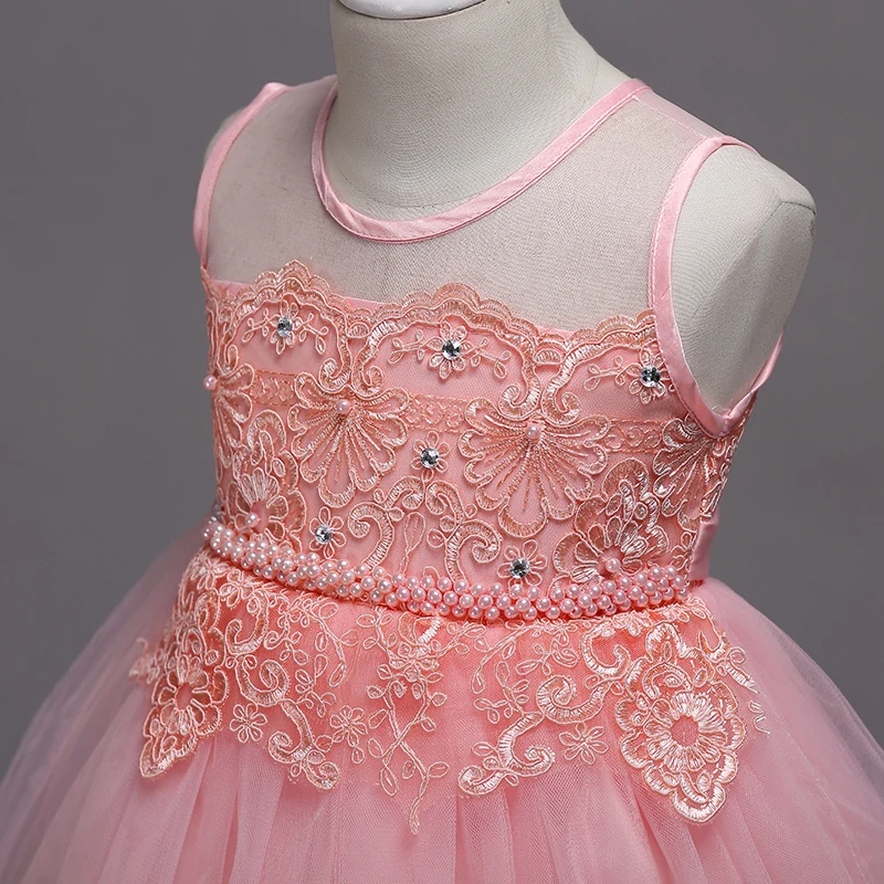 baby girl clothes Girl floral Princess party dress high-end children's wear lace flower beaded child bridal | Детская одежда и
