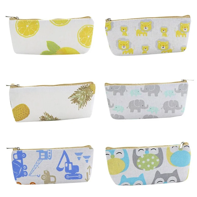 Cartoon Kawaii Vitamins Fruits Pencil Bag Cosmetic Canvas Case School Office Supplies Document File Folder Stationery | Канцтовары для