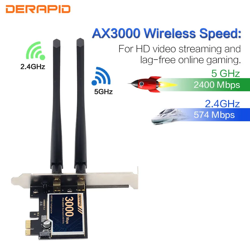 Беспроводной Адаптер 2 4 Гбит/с Gigabit PCIe Wi Fi 6 AX200 карта PCI E 1X двухдиапазонный 2974