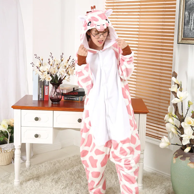 Кигуруми с изображением единорога для взрослых мужчин и женщин "Рисованный единорог" в комплекте с пижамой на Рождество, для косплея, из фланели.