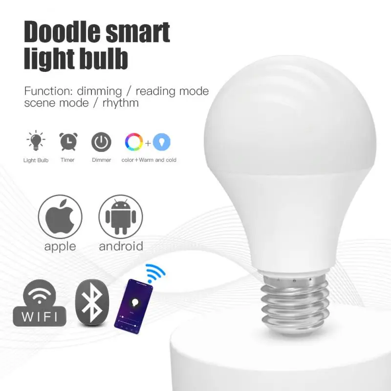 

Dimmable 9W B22 E27 WiFi Smart Light Bulb LED Lamp Smart Life App Operate Alexa Google Control Wake Up Smart Lamp Night Light