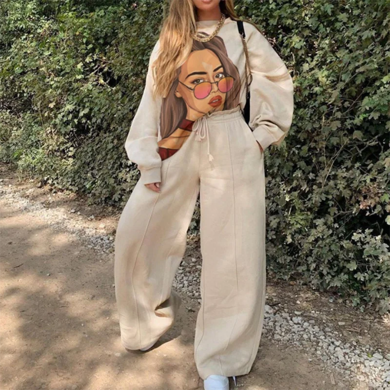 Элегантный комплект из двух предметов Модный с принтом в стиле Харадзюку для