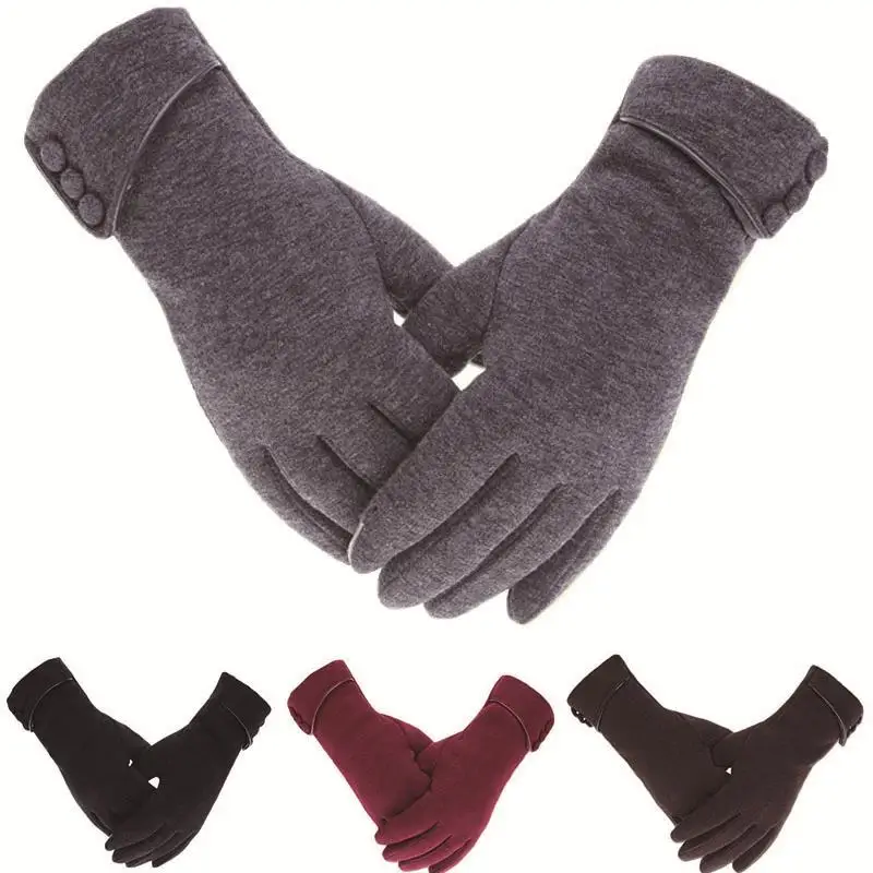 

Новые женские зимние перчатки для сенсорного экрана, Осенние теплые перчатки, рукавицы для запястья, ветрозащитные перчатки для вождения и ...