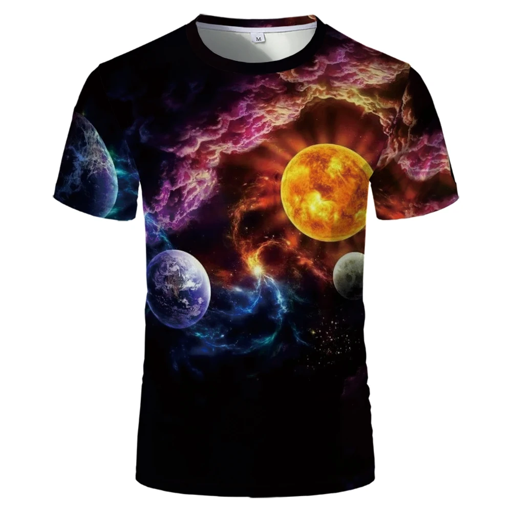 Футболка с 3D принтом звездного неба футболка космическим для мужчин и женщин