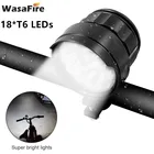 Супер яркий велосипедный фонарь 40000 люмен 18 * XML T6 светодиодный передсветильник рь для велосипеда MTB Головной фонарь 3 режима велосипедный Головной фонарь