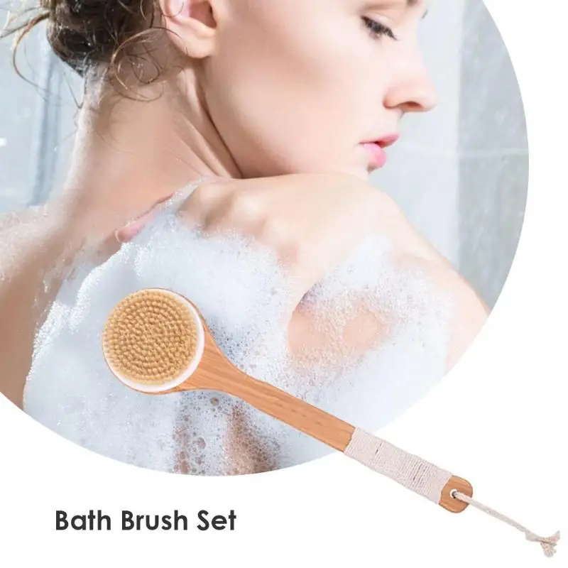 2 шт новая деревянная щетка для тела набор щетины с лотосом сухая кожа мягкая из