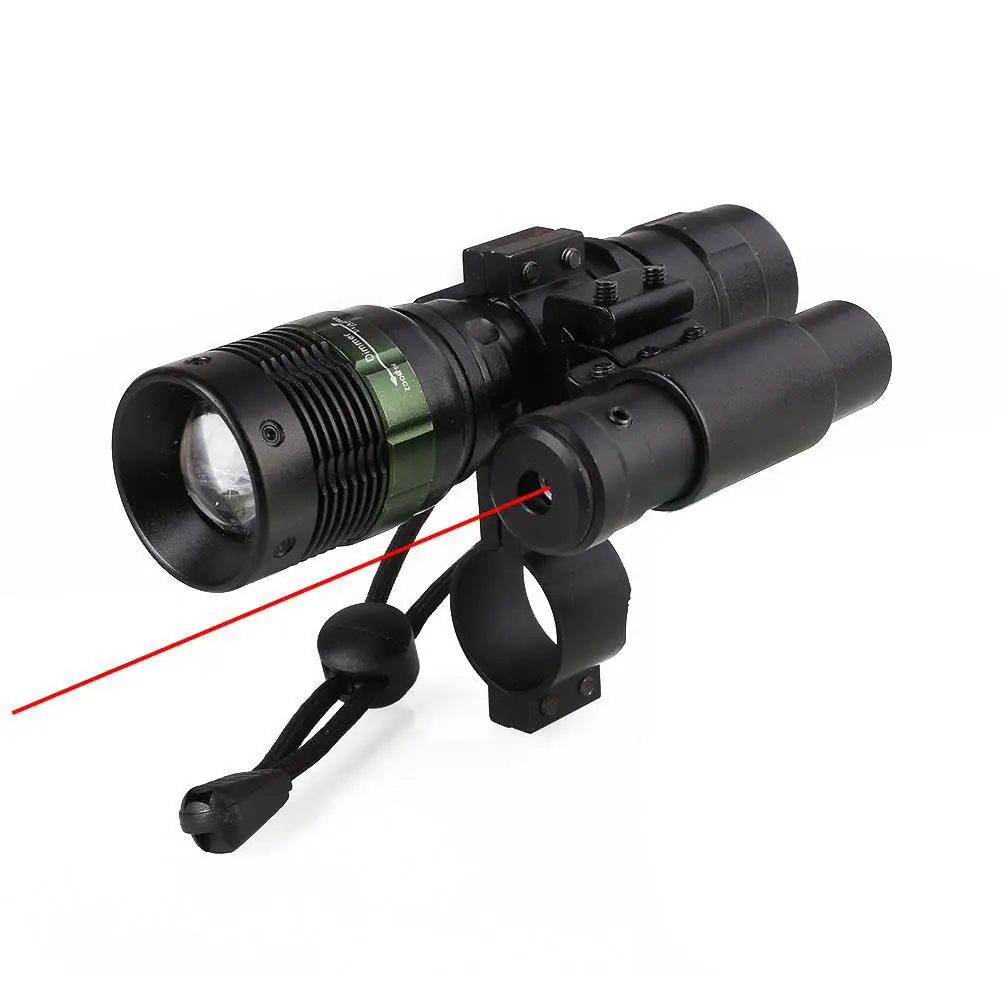 

Tactical LED Gun Light Red Dot Pointer With Rail Mount Ring Military Gun Light Hunting Scout Lights