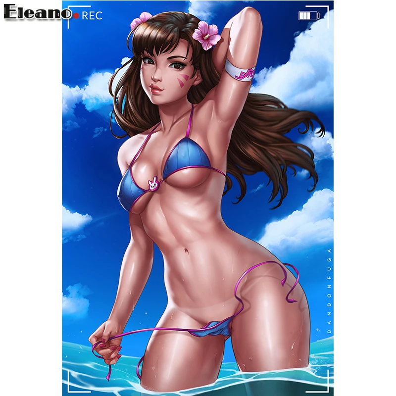 Индивидуальный принт overwatch купальник D.VA Сексуальная аниме-девушка