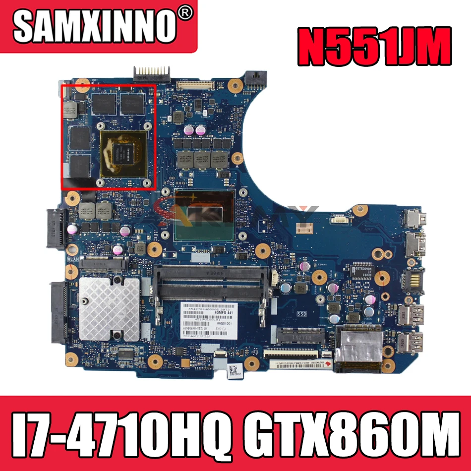 Akemy N551JM материнская плата для ноутбука ASUS ROG G551JM оригинальная I7-4710HQ GTX860M |