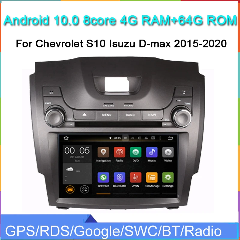 1024*600 сенсорный экран android 10 автомобильный dvd мультимедийный плеер для S10 Isuzu D max
