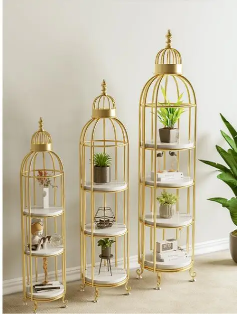 

Balcony fleshy flower racks Plant racks Nordic household flower racks Living room floor-to-ceiling birdcage racks Creative books