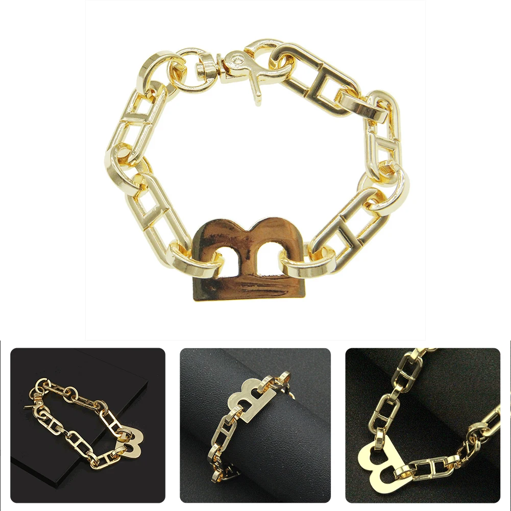 Новинка 2021 популярный дизайн золотистые металлические браслеты с буквами B для