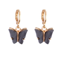 fashion color acrylic butterfly earrings earrings small fresh and sweet colorful earrings earrings