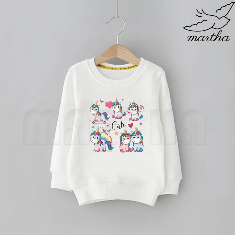 Забавный детский свитер с милым рисунком единорога однотонные толстовки модные
