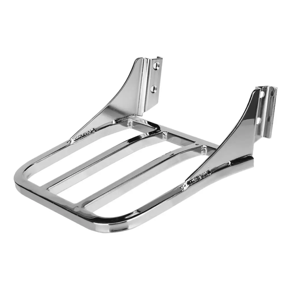 Chrome Motorcycle Trunk Tail Box Luggage Case Top Rack for