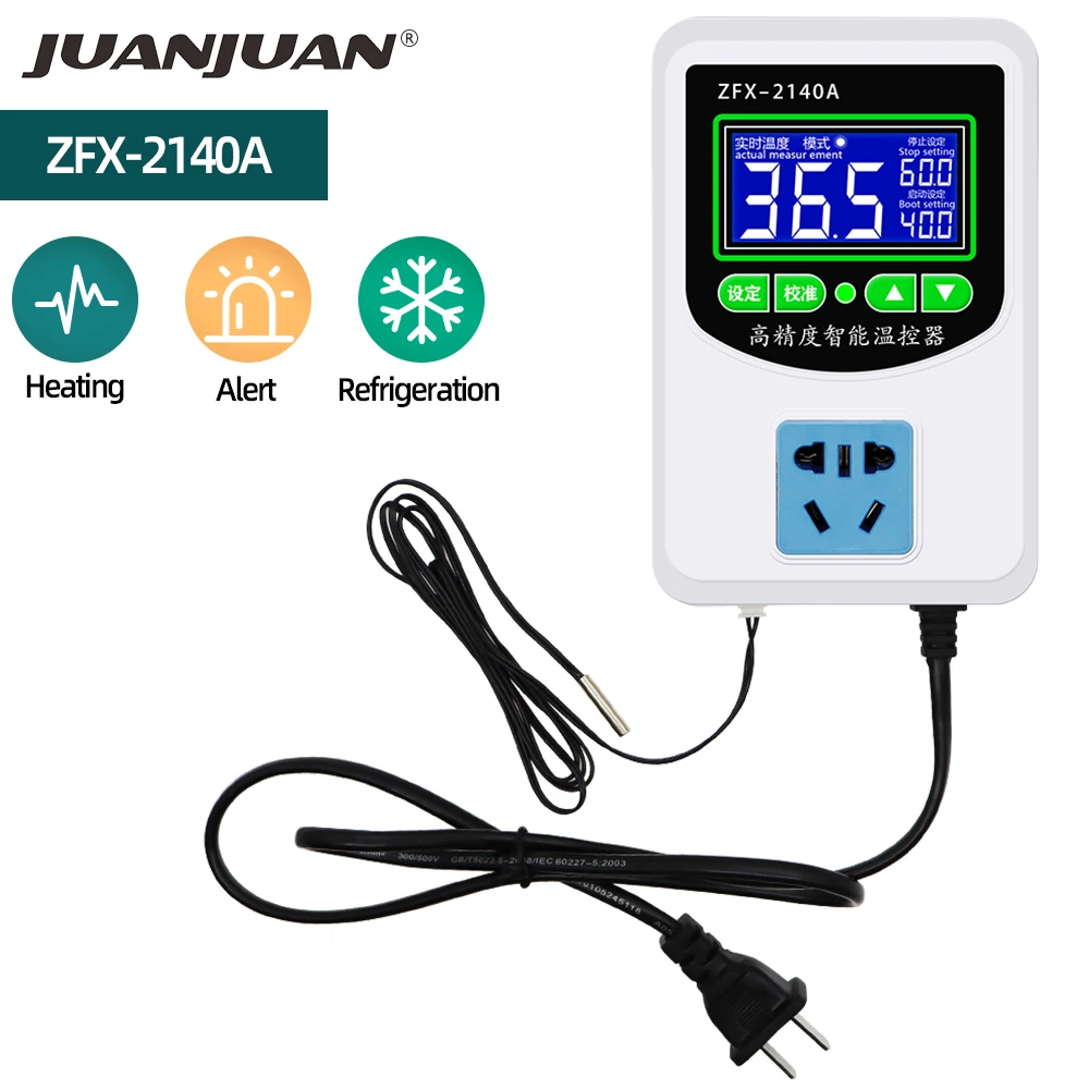 

ZFX-2140A Thermometer Controller Thermoregulator Microcomputer With US Plug Thermostat Hearting Temperature Control 220V 40%OFF