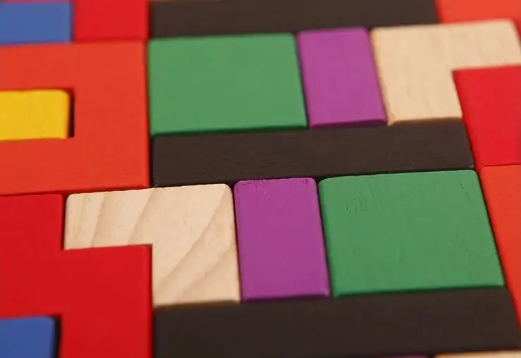 Классический деревянный teрис сборочные блоки большая геометрическая сборка