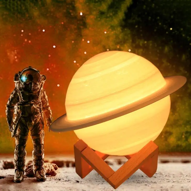 Новый дропшиппинг 16 цветов s перезаряжаемая Экологичная 3D печатная лампа Сатурна