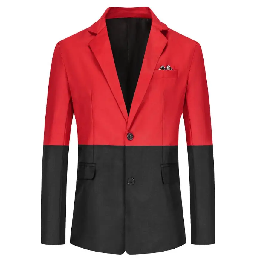 

Blazer for Men 2021 New Business Patchwork Casual Men Blazer Designs Handsome Trend Mens Suits Jacket Formal Wear
