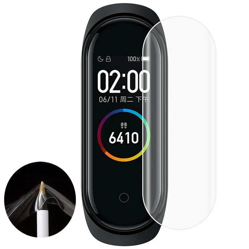 Защитная пленка для экрана Xiaomi Mi Band 4 мягкая Гидрогелевая смарт часов из