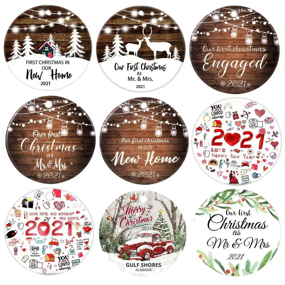 

3 шт., деревянные подвески для украшения ёлки