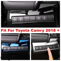 for toyota camry xv70 2018 2022 front head light lamp headlight switch button panel cover trim stainless steel accessories
