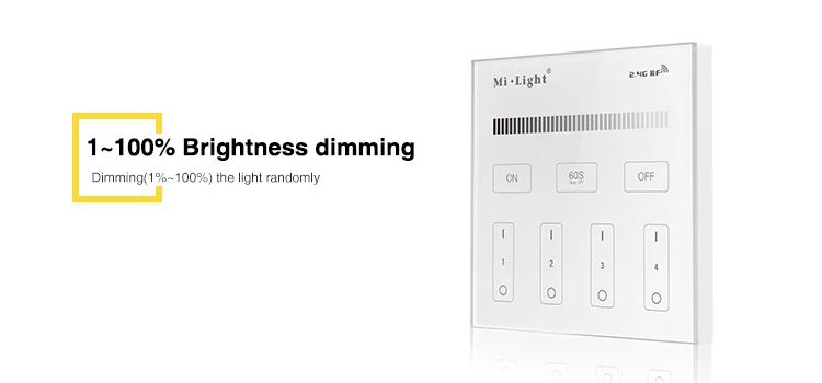 Milight T1 AC220V 4-Zone Brightness Dimming Smart Panel Remote Controller led dimmer for strip lighting tape bulbs lamps | Лампы и