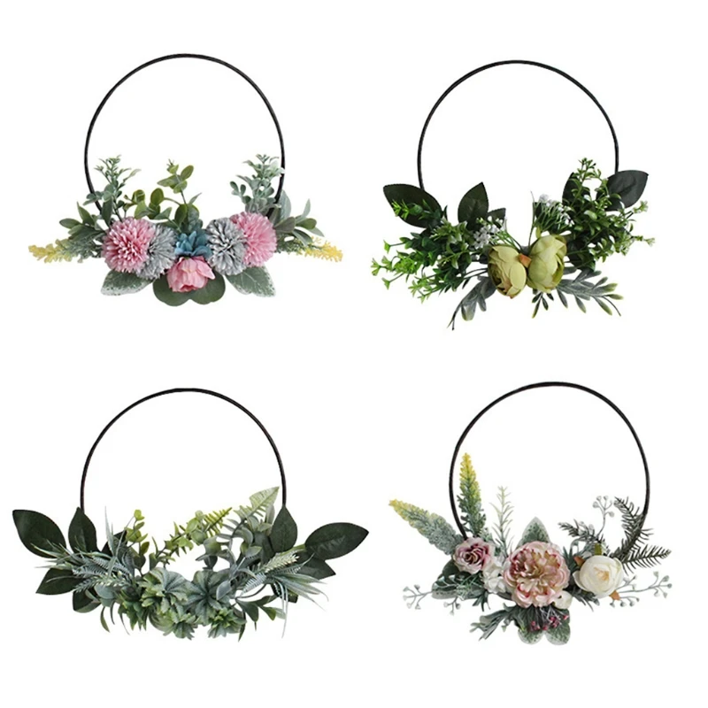 

50LB Flower Wreath Handmade Floral Wreaths Artificial Spring Garland for front Door