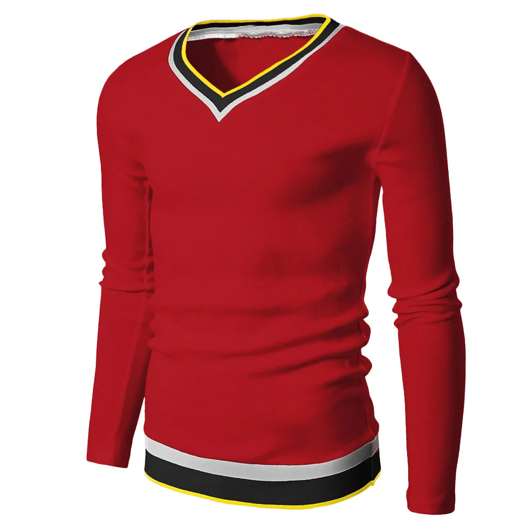 Мужской свитер модный осенний зимний теплый тонкий хлопок Повседневный пэчворк