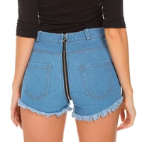 new summer denim shorts hot shorts nightclub dresses sexy high waisted holes women jeans behind the zipper