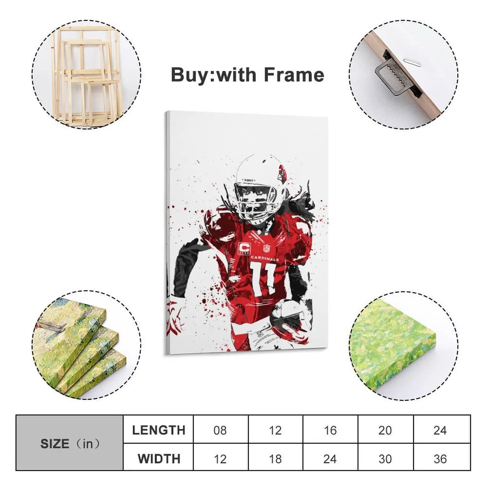 

Decor 11 Larry Fitzgerald Print Painting Canvas Hang A Picture for Living Room Wall Room Posters With Frame Modern Home