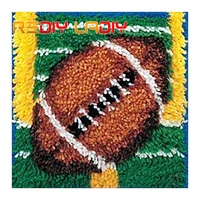 latch hook rug kits crocheting carpet rug american football acrylic yarn printed canvas cushion mat crochet tapestry sofa decor