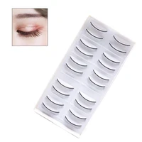 10pairs artificial fiber false eyelashes extension fake adhesive practice lashes for makeup cosmetics beauty make up