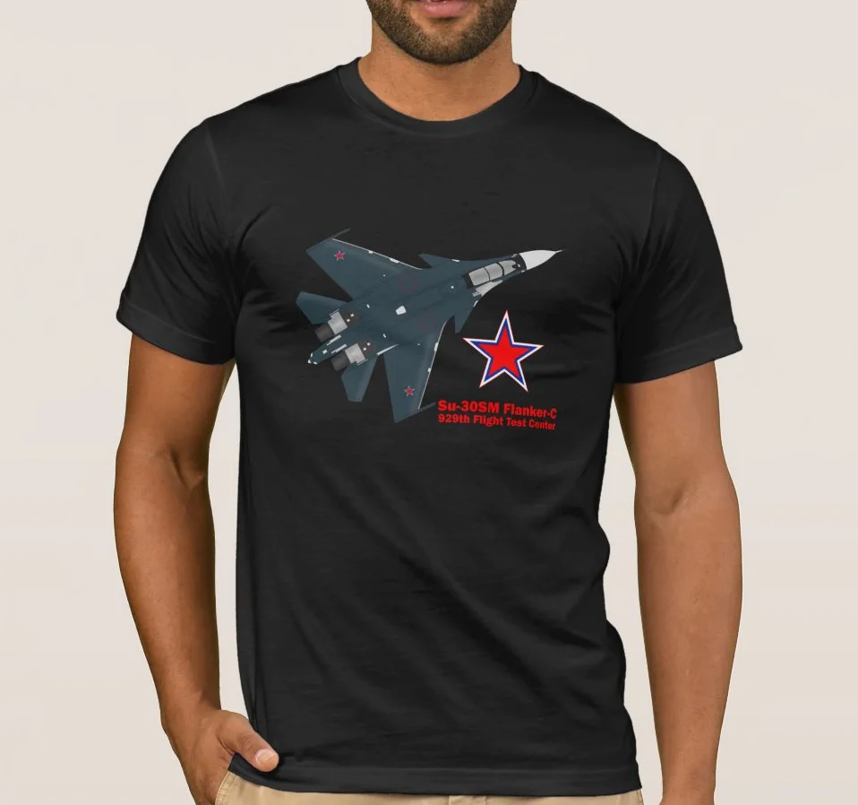 

Russian Aerospace Force Sukhoi Su-30SM Flanker-C Fighter T-Shirt. Summer Cotton Short Sleeve O-Neck Mens T Shirt New S-3XL
