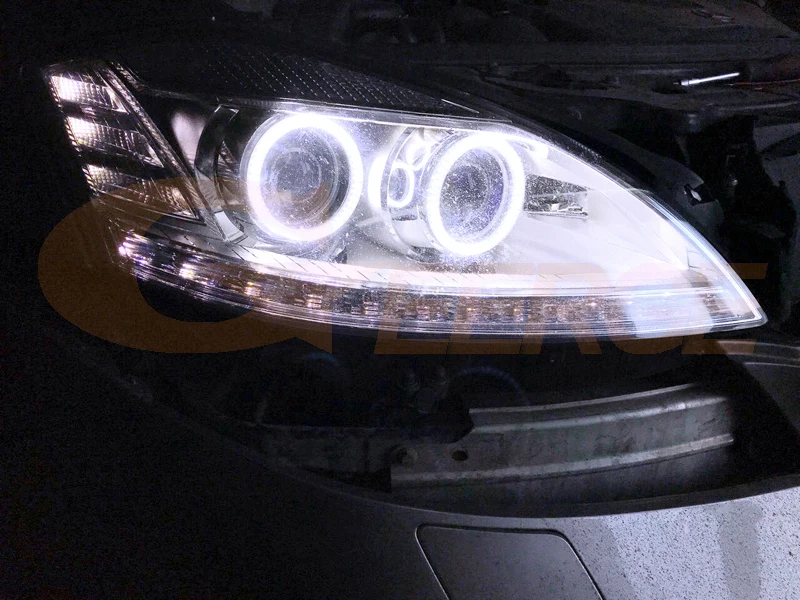 Для Mercedes Benz S Class W221 2010 2011 2012 2013 facelift ультра яркий COB led Ангельские Глазки набор